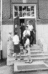 Students Leaving a Classroom Building