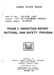 Phase I Inspection Report National Dam Safety Program, November 1980 by Army Corps of Engineers, Norfolk Division