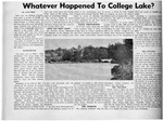 Whatever Happened to College Lake?, 12 December 1972 by Jerry Stone