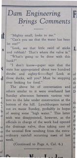 Dam Engineering Brings Comments, 12 December 1934